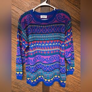 Alfred Dunner Vibrant Geometric Vintage Sweater